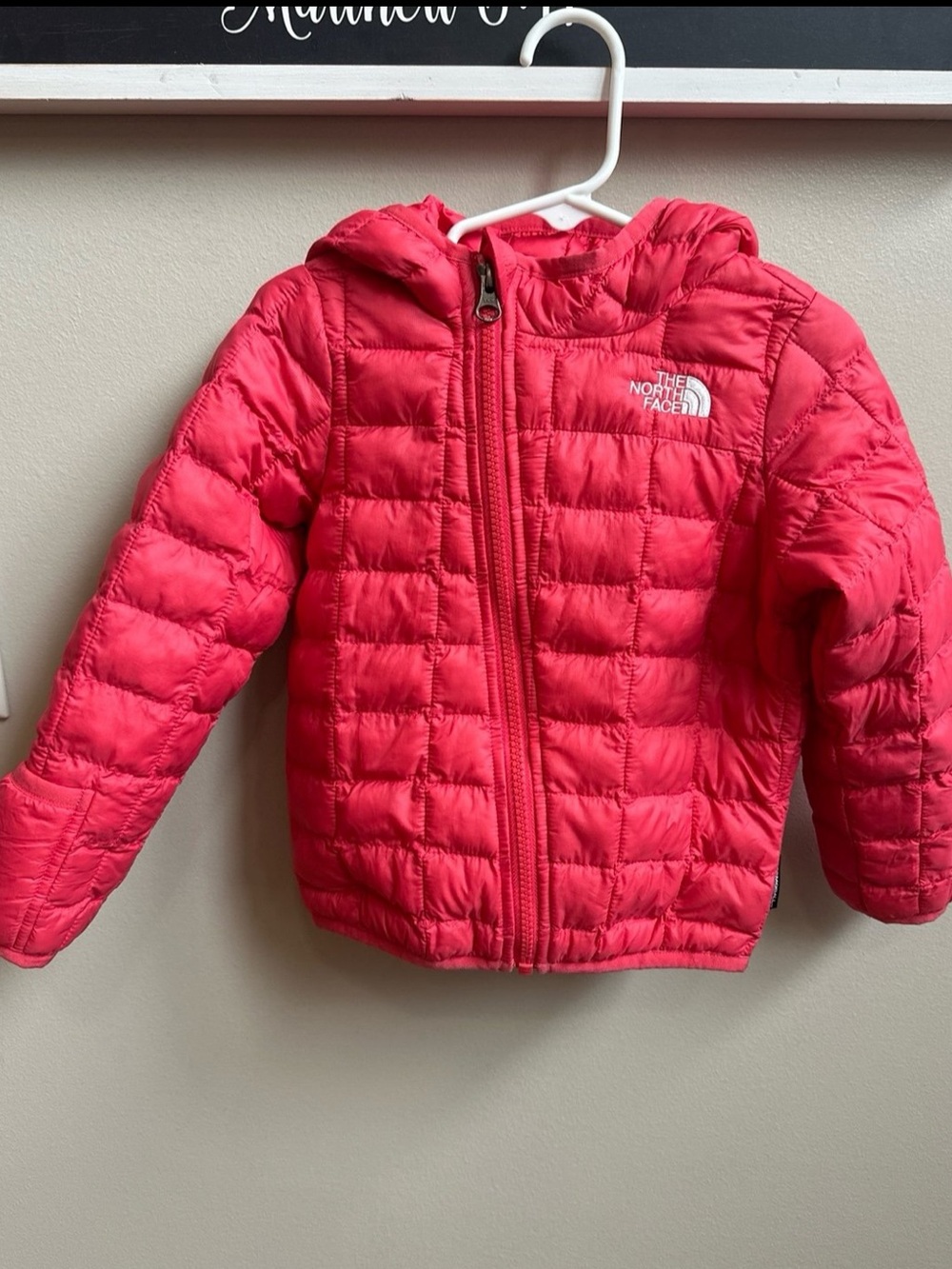 North Face Thermoball Puffer Jacket Girls 18-24 Months pink